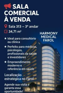 Sala Comercial com 1 Quarto à venda, 34m² no Gruta de Lourdes, Maceió