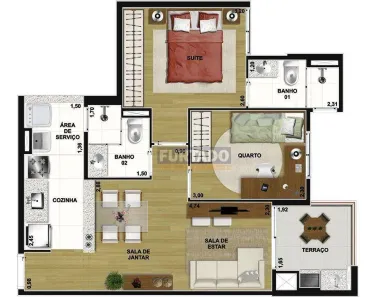 Apartamento com 2 Quartos à venda, 53m² no Vila Tibiriçá, Santo André