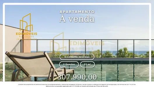 Apartamento com 2 Quartos à venda, 51m² no Conjunto Jacaraípe, Serra