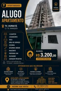 Apartamento com 3 Quartos para alugar, 100m² no Pedreira, Belém