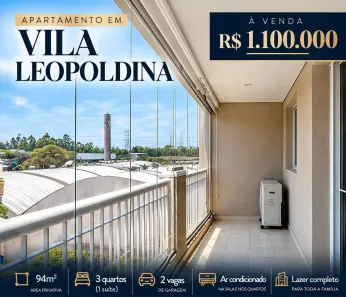 Apartamento com 3 Quartos à venda, 94m² no Vila Leopoldina, São Paulo