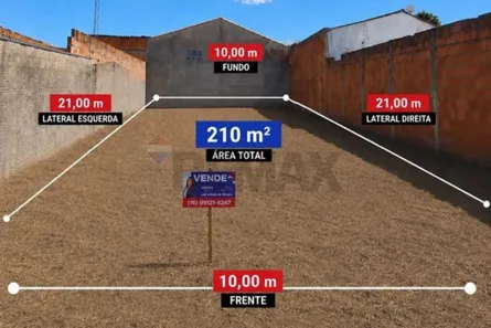 Lote/Terreno à venda, 210m² no Jardim Luiza II, Franca