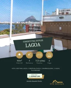 Cobertura com 3 Quartos à venda, 162m² no Lagoa, Rio de Janeiro