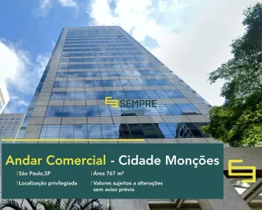 Sala Comercial para alugar, 767m² no Cidade Monções, São Paulo
