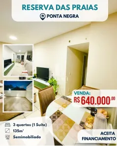 Apartamento com 3 Quartos à venda, 135m² no Ponta Negra, Manaus