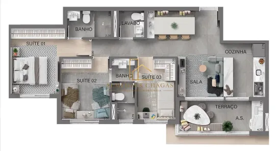 Apartamento com 2 Quartos à venda, 74m² no Nova Aldeinha/Aldeia, Barueri