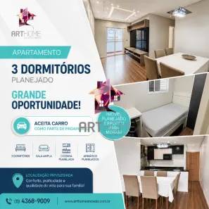 Apartamento com 3 Quartos à venda, 61m² no Jardim Santo André CDHU, Santo André