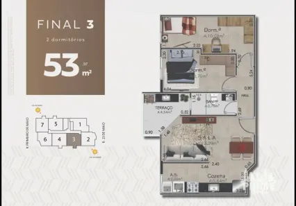 Apartamento com 2 Quartos à venda, 55m² no Mirim, Praia Grande