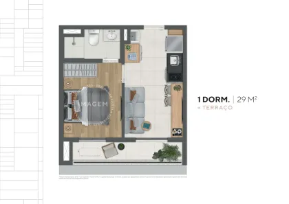 Apartamento com 1 Quarto à venda, 29m² no Pinheiros, São Paulo