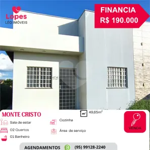 Casa com 2 Quartos à venda, 49m² no Residencial Monte Cristo, Boa Vista