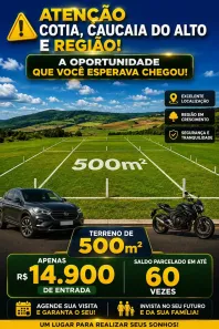 Lote/Terreno à venda, 500m² no Tijuco Preto(Caucaia do Alto), Cotia