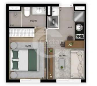 Apartamento com 1 Quarto à venda, 28m² no Mooca, São Paulo