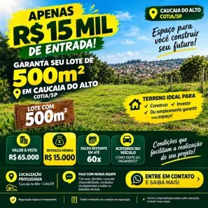 Lote/Terreno à venda, 500m² no Gramado, Cotia