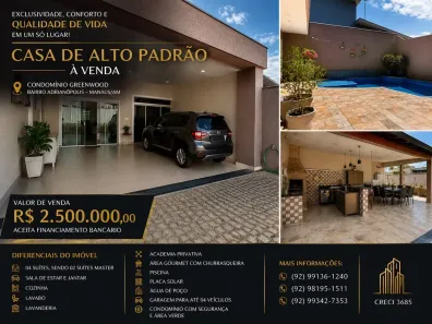 Casa de Condomínio com 4 Quartos à venda, 350m² no Aleixo, Manaus