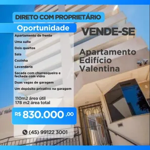 Apartamento com 3 Quartos à venda, 110m² no Centro, Cascavel