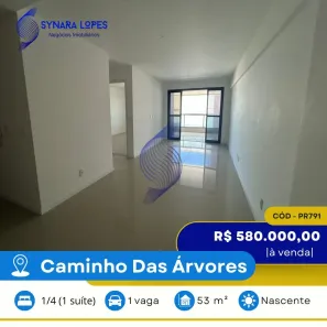 Apartamento com 1 Quarto à venda, 53m² no Caminho das Árvores, Salvador