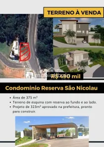 Lote/Terreno à venda, 375m² no Nova Gardênia, Atibaia