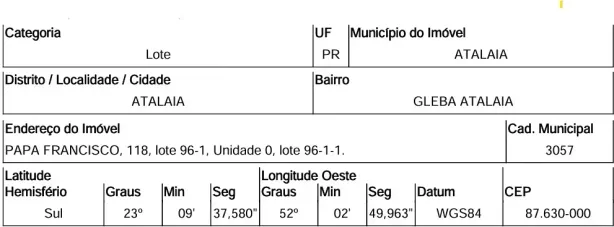 Lote/Terreno à venda, 900m² no , Atalaia