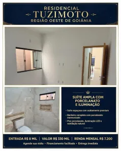 Casa com 2 Quartos à venda, 93m² no Residencial Tuzimoto, Goiânia