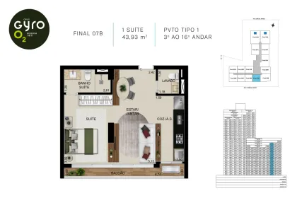 Apartamento com 1 Quarto à venda, 43m² no Serrinha, Goiânia
