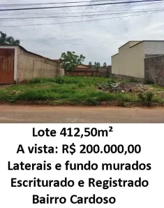 Lote/Terreno à venda, 412m² no Cardoso Continuação, Aparecida de Goiânia