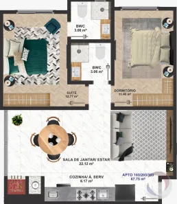 Apartamento com 2 Quartos à venda, 67m² no Canasvieiras, Florianópolis