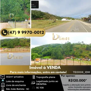 Lote/Terreno à venda, 302m² no fernandes, São João Batista