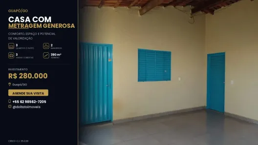 Casa com 3 Quartos à venda, 130m² no Cidade Nova de Guapo 1 Parte, Guapó