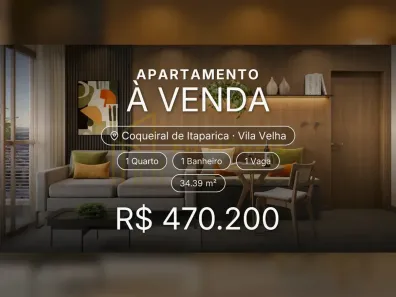 Apartamento com 1 Quarto à venda, 34m² no Coqueiral de Itaparica, Vila Velha