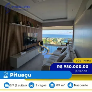 Apartamento com 3 Quartos à venda, 89m² no Pituaçu, Salvador