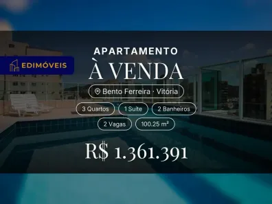 Apartamento com 3 Quartos à venda, 100m² no Bento Ferreira, Vitória