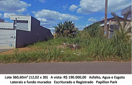 Lote/Terreno à venda, 360m² no Papillon Park, Aparecida de Goiânia