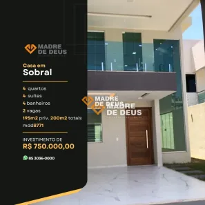 Casa com 4 Quartos à venda, 196m² no Renato Parente, Sobral