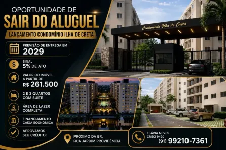 Apartamento com 3 Quartos à venda, 61m² no Águas Lindas, Ananindeua