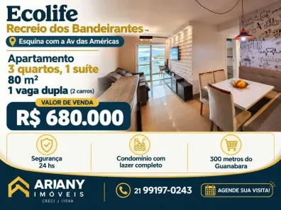 Apartamento com 3 Quartos à venda, 80m² no Recreio dos Bandeirantes, Rio de Janeiro
