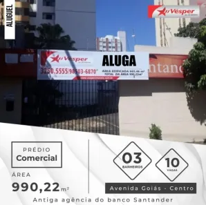para alugar, 990m² no Setor Central, Goiânia