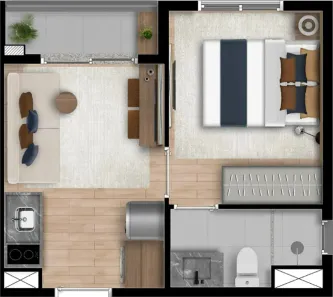 Flat com 1 Quarto à venda, 24m² no Vila Nova Conceição, São Paulo