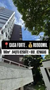 Apartamento com 4 Quartos à venda, 182m² no Casa Forte, Recife