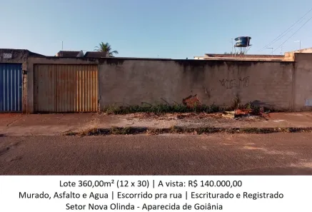 Lote/Terreno à venda, 360m² no Nova Olinda, Aparecida de Goiânia
