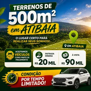 Lote/Terreno à venda, 500m² no Vila Santista, Atibaia