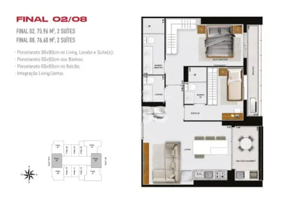 Apartamento com 2 Quartos à venda, 75m² no Setor Bueno, Goiânia