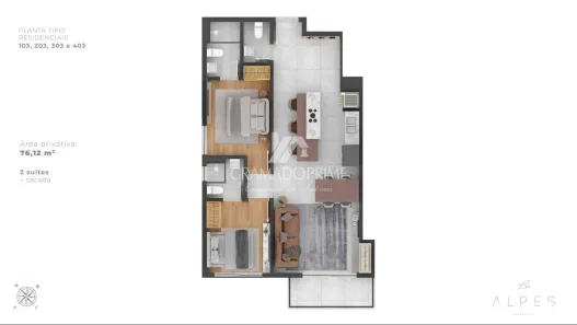 Apartamento com 2 Quartos à venda, 90m² no Vale das Colinas, Gramado