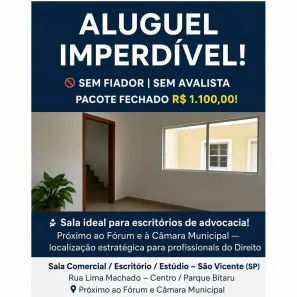 Sala Comercial para alugar, 25m² no Centro, São Vicente