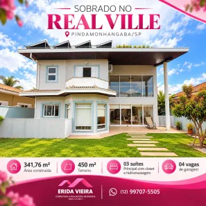 Sobrado com 3 Quartos à venda, 342m² no Condominio Residencial Real Ville, Pindamonhangaba