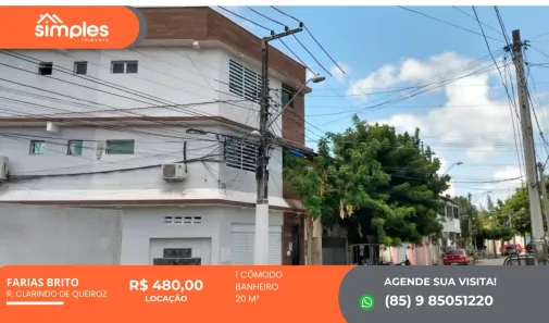 Kitnet para alugar, 20m² no Farias Brito, Fortaleza