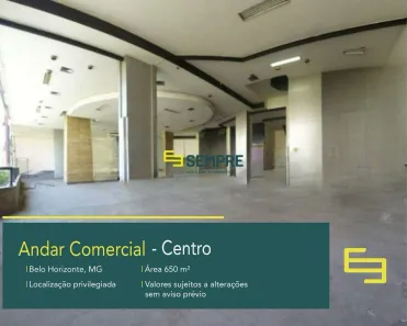 Sala Comercial para alugar, 650m² no Centro, Belo Horizonte