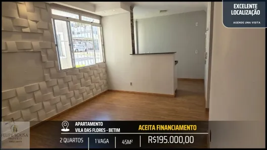 Apartamento com 2 Quartos à venda, 45m² no Vila das Flores, Betim
