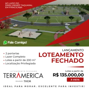 Lote/Terreno à venda, 200m² no Centro, Piracicaba