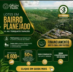 Lote/Terreno à venda, 200m² no Lago Azul, Manaus