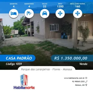Casa com 4 Quartos à venda, 180m² no Flores, Manaus